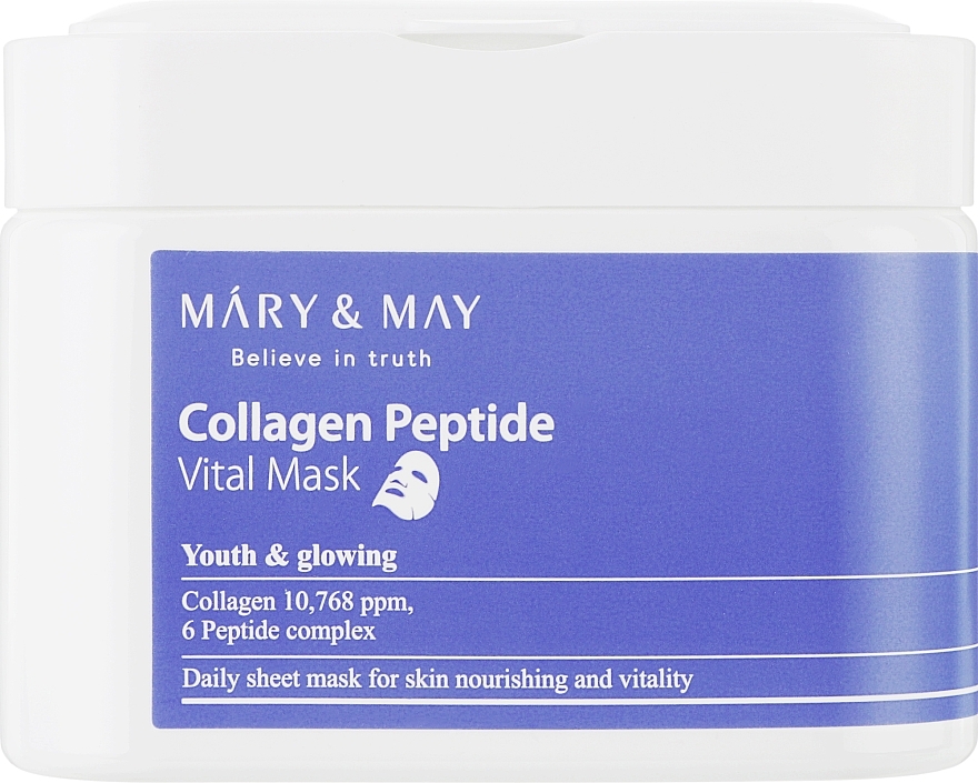 Тканинні маски з колагеном і пептидами - Mary & May Collagen Peptide Vital Mask — фото N1