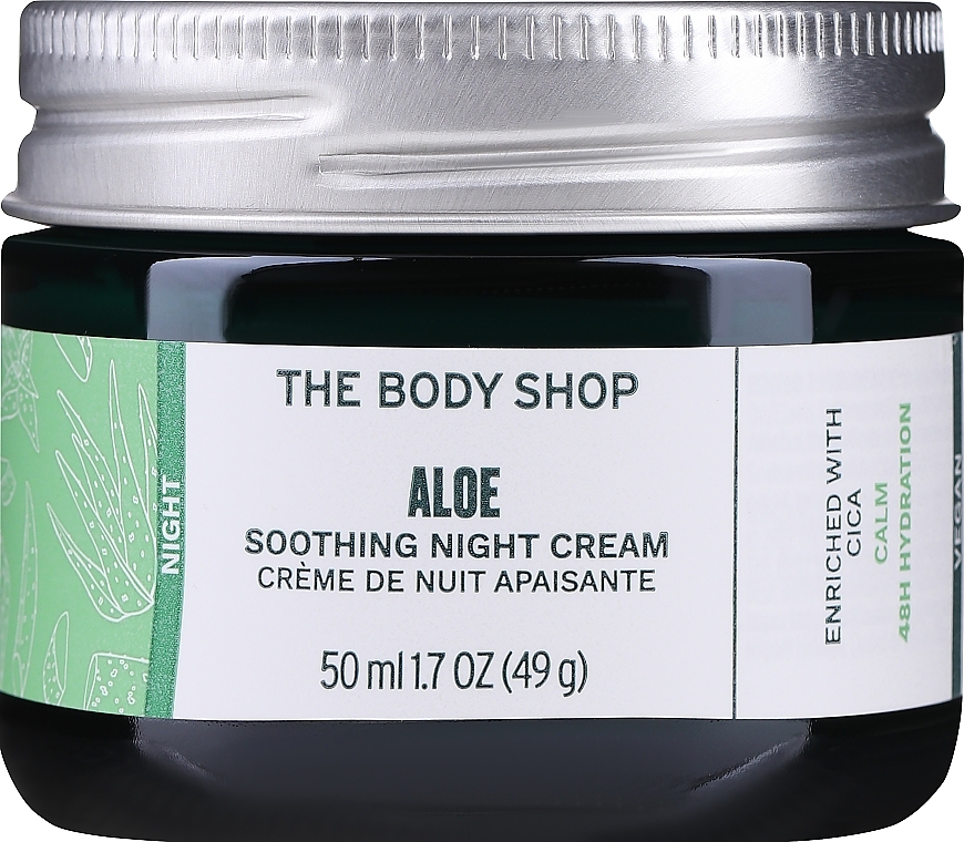 Нічний заспокійливий крем для обличчя "Алое" - The Body Shop Aloe Soothing Night Cream — фото N1