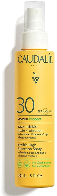 Сонцезахисний спрей для обличчя та тіла - Caudalie Vinosun Protect Spray Invisible SPF30 — фото N2