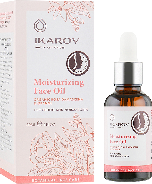 Зволожувальна олія для обличчя "Дамаська троянда та апельсин" - Ikarov Moisturizing Face Oil — фото N1