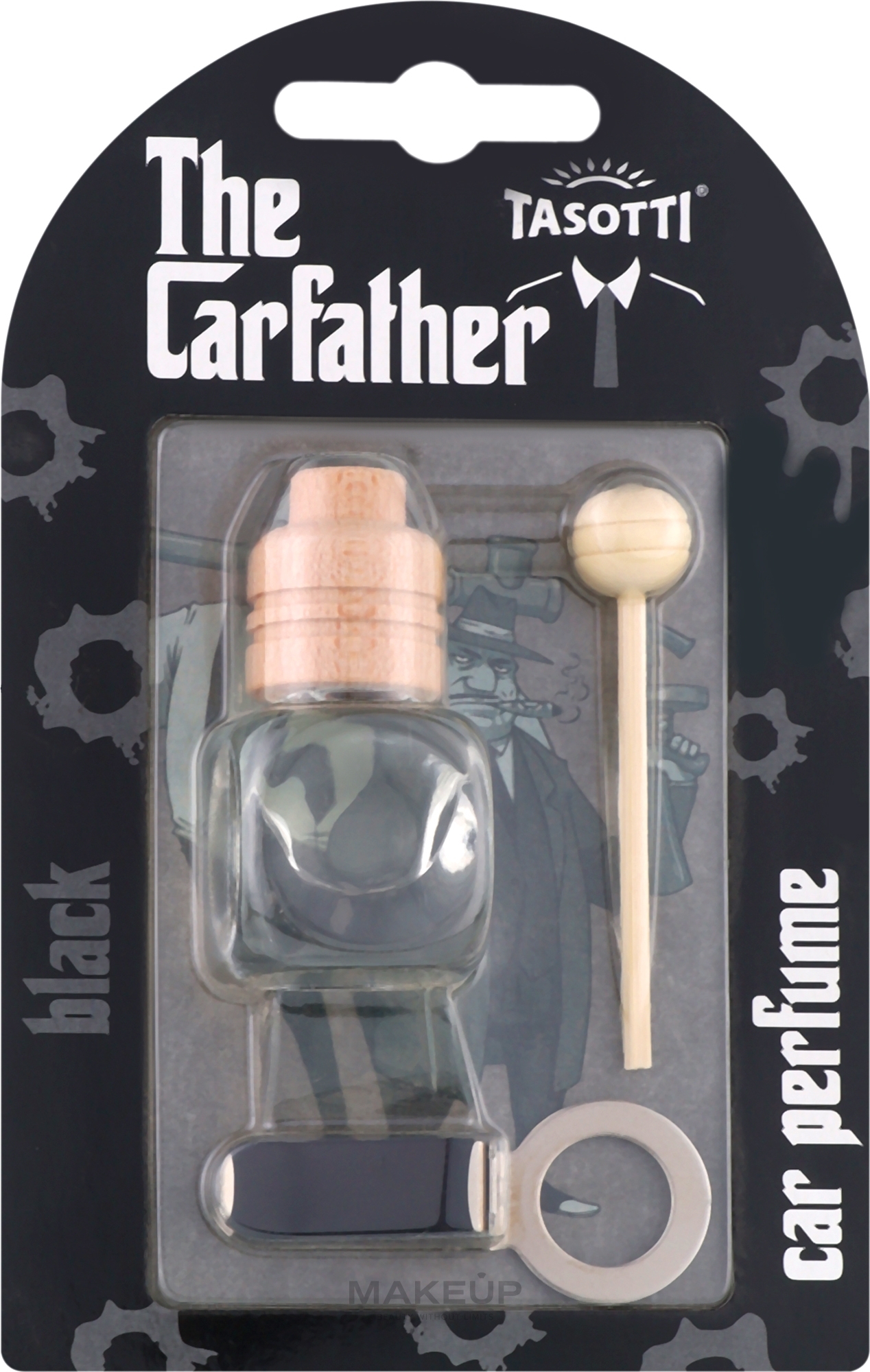 Автомобильный ароматизатор на дефлектор - Tasotti Carfather Wood Black — фото 7ml