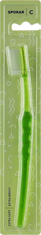 Зубная щетка "С", экстрамягкая, зеленая - Spokar C