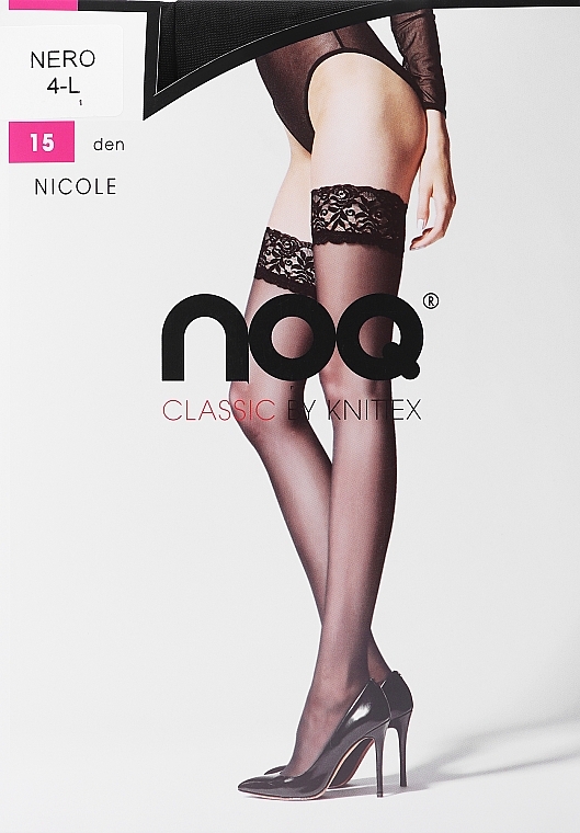 Чулки для женщин "Nicole", 15 Den, nero - Knittex — фото N1