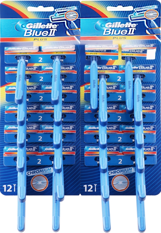 Набор одноразовых станков для бритья, 24шт - Gillette Blue II Plus — фото N1