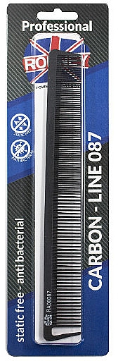 Расческа для волос, 227 мм - Ronney Professional Carbon Comb Line 087 — фото N1