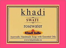 Парфумерія, косметика Мило ручної роботи "Трояндова вода" - Khadi Swati Rose Water Handmade Soap