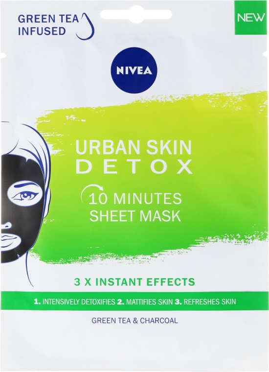 Очищающая маска-детокс для лица с активированным углем и зеленым чаем - NIVEA Urban Skin Detox Mask — фото N1