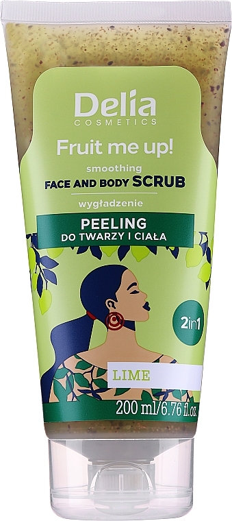Скраб для обличчя й тіла "Лайм" - Delia Fruit Me Up! Smoothing Face And Body Scrub Lime — фото N1