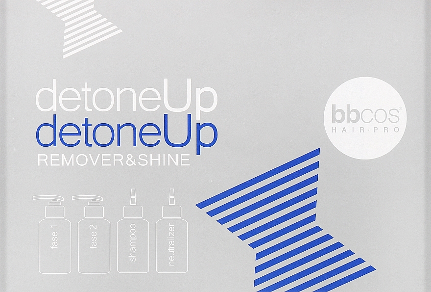 УЦІНКА Набір - BBcos DetoneUp (remover/shine/1/100ml + remover/shine/2/100ml + shm/100ml + neutralizer/100ml) * — фото N1