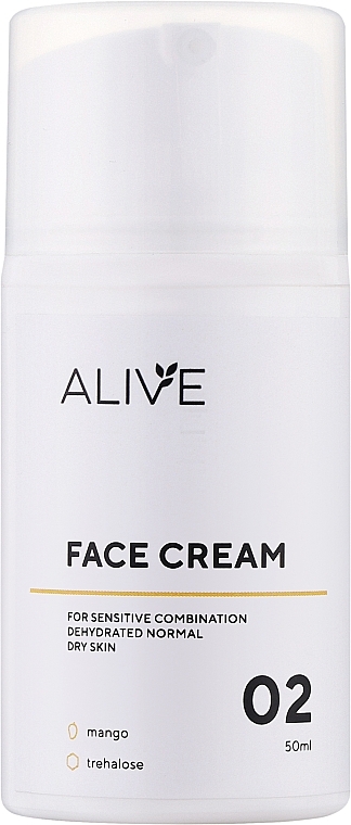 Крем для сухої, нормальної, комбінованої та чутливої шкіри - ALIVE Cosmetics Face Cream 02 — фото N2