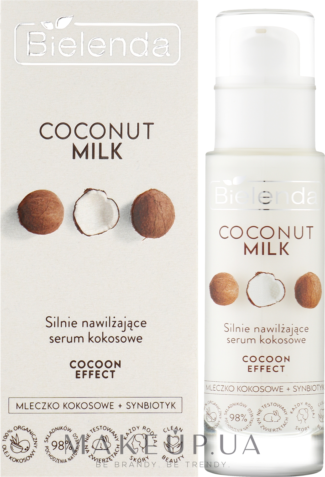 Кокосова сироватка сильно зволожувальна для обличчя - Bielenda Coconut Milk Strongly Moisturizing Coconut Serum — фото 30ml