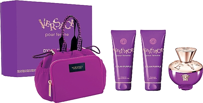 Versace Pour Femme Dylan Purple - Набор (edp/100ml + b/lot/100ml + sh/gel/100ml + bag) — фото N1
