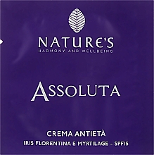 Парфумерія, косметика Крем антивіковий для обличчя - Nature's Assoluta Anti-Aging Cream SPF 15 (пробник)