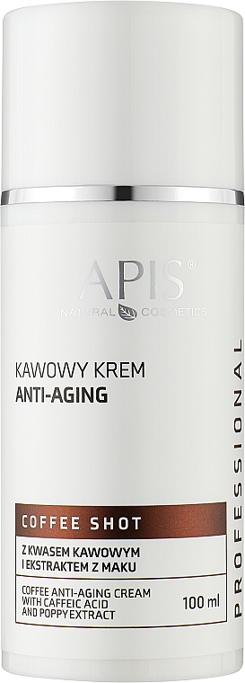 Крем для лица с кофейной кислотой и экстрактом мака - APIS Professional Coffee Shot Anti-Aging Cream With Caffeic Acid And Poppy Extract