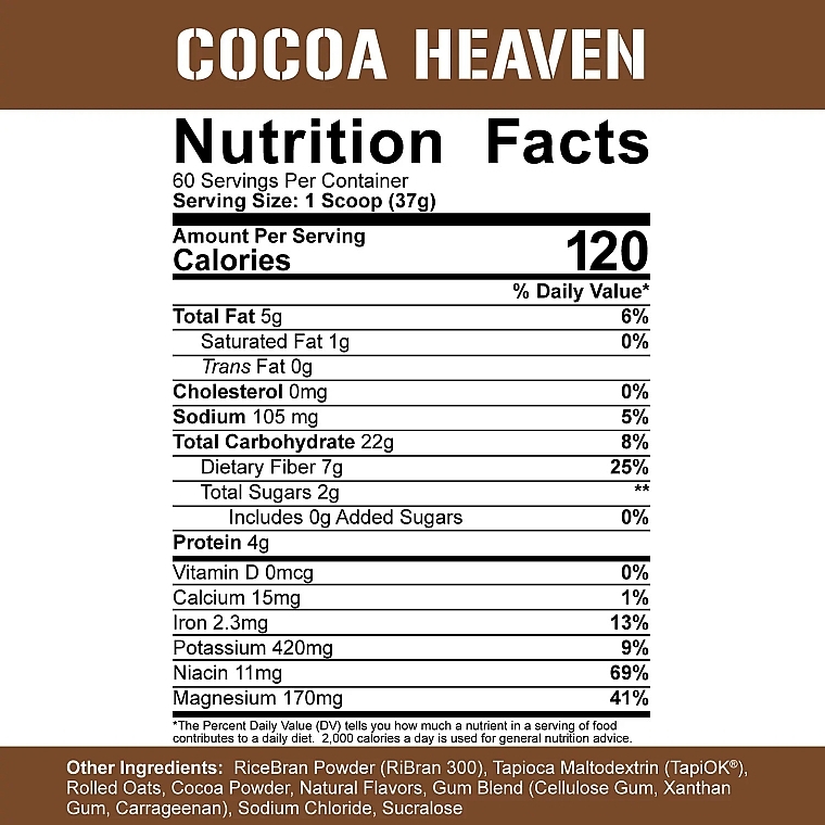 Комплексный углеводный порошок, какао - Rich Piana 5% Nutrition Real Carbs Whole Food Cocoa Heaven — фото N2