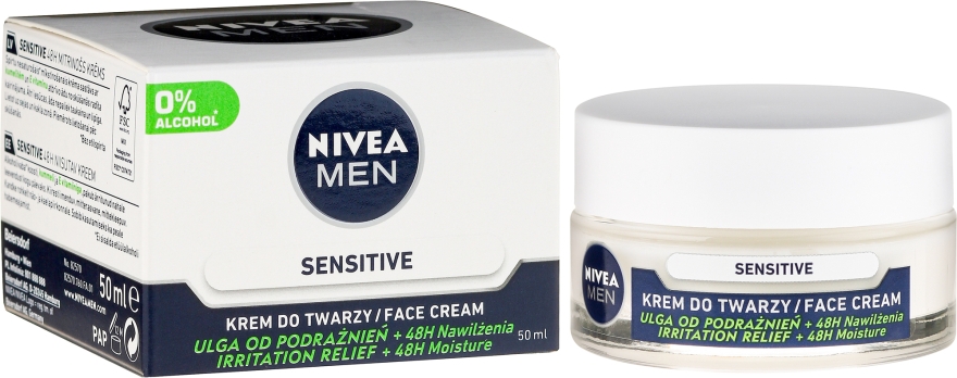 Интенсивно увлажняющий крем для мужчин для чувствительной кожи - NIVEA Intensively Moisturizing Cream Men Sensitive Skin — фото N1