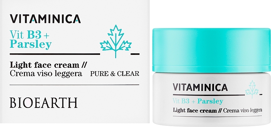 Легкий крем для обличчя - Bioearth Vitaminica Vit B3 + Parsley Light Face Cream — фото N2