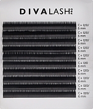 Парфумерія, косметика Вії для нарощування C+ 0.10 (6 мм), 10 ліній - Divalashpro