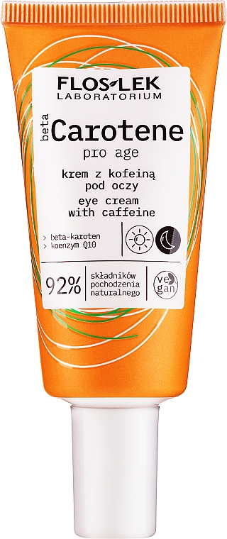 Крем для кожи вокруг глаз - Floslek Beta Carotene Cream Under Eye With Caffeine — фото N1