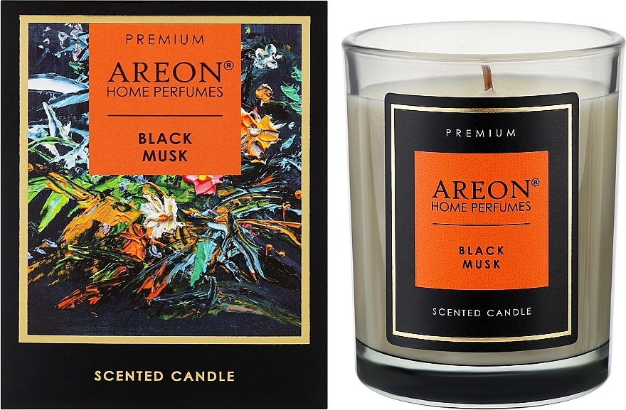 Ароматична свічка - Areon Home Perfumes Premium Black Musk Scented Candle — фото N2