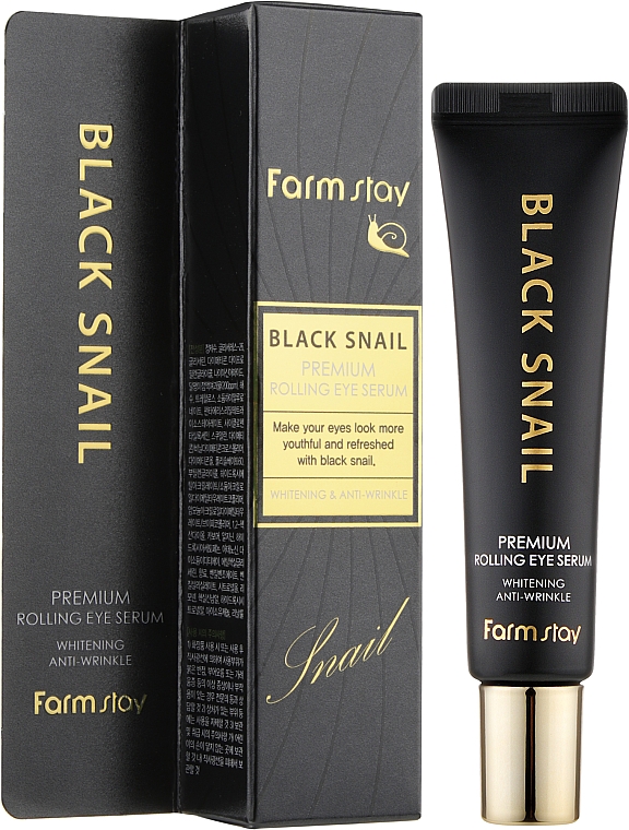 Сироватка-ролер для шкіри навколо очей - FarmStay Black Snail Premium Rolling Eye Serum — фото N2