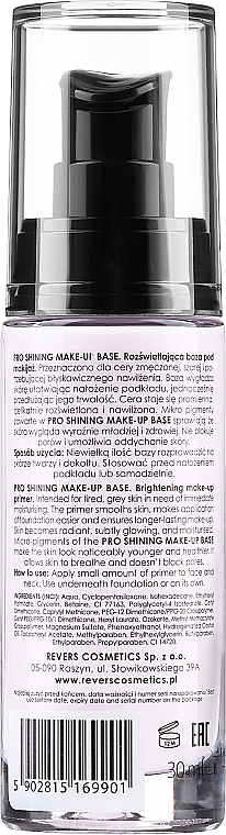 Мерехтлива база під макіяж - Revers Pro Shining Make-Up Base — фото N2