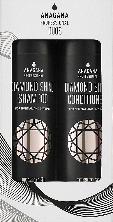 Набір "Діамантовий блиск" для всіх типів волосся - Anagana Professional Diamond Shine Duos (shmp/250ml + cond/250ml) — фото N1