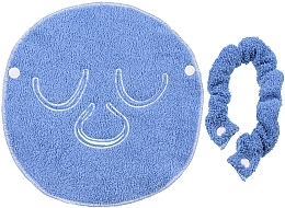 Полотенце компрессионное для косметических процедур, голубое "Towel Mask" - MAKEUP Facial Spa Cold & Hot Compress Blue — фото N2