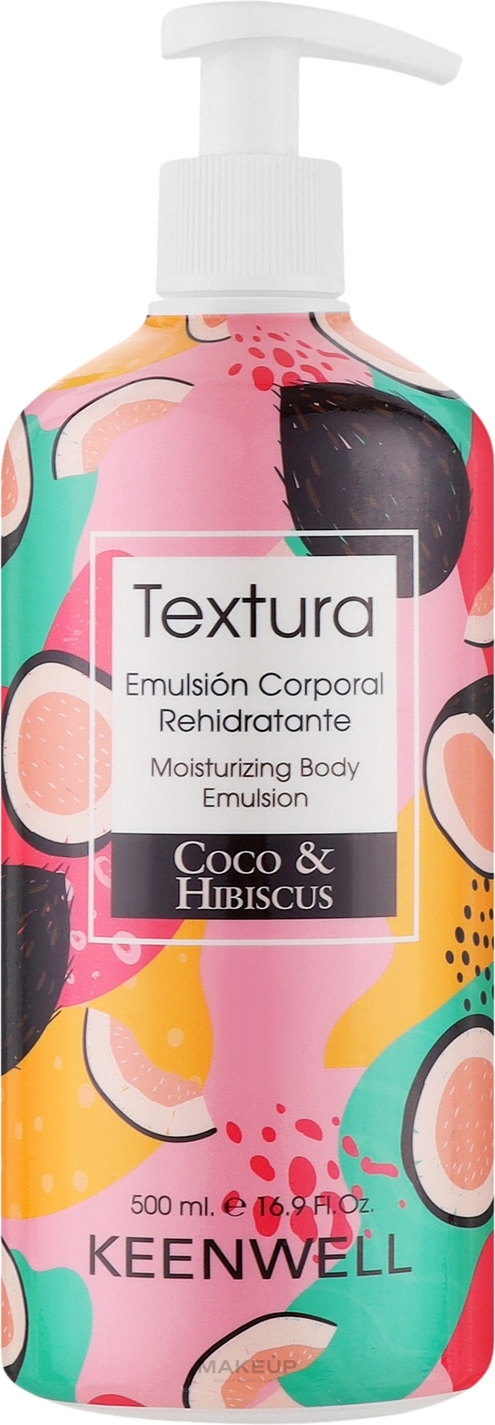 Зволожувальне живильне молочко для тіла "Кокос і гібіскус" - Keenwell Textura Moisturizing Body Emulsion Coco & Hibiscus — фото 500ml