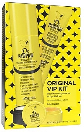 Набір - Dr. Pawpaw Original VIP Kit (l/balm/25ml+h/spray/150ml+l/scrub/16g) — фото N1