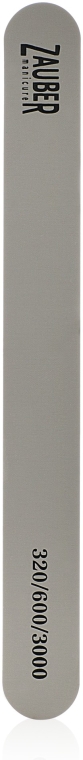 Полірувальник для нігтів тристоронній, великий, біло-сірий - Zauber — фото N1