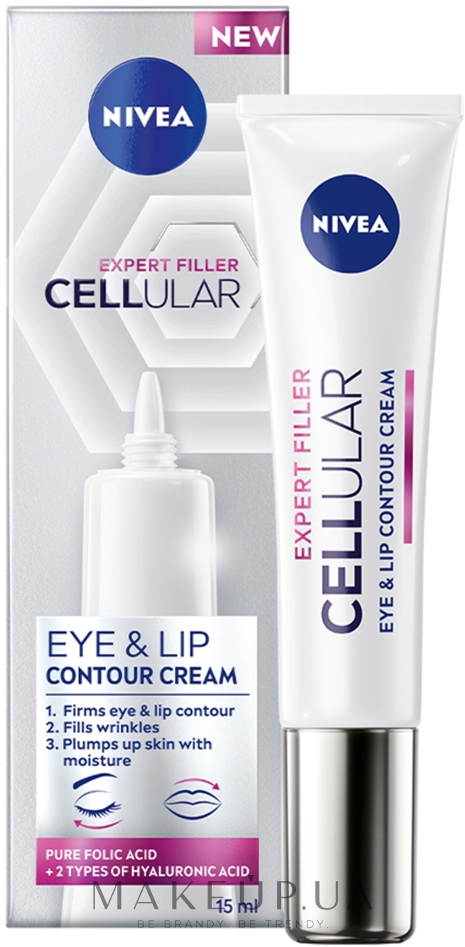 Крем для кожи вокруг глаз и губ - NIVEA CELLULAR EXPERT FILLER Eye & Lip Contour Cream — фото 15ml