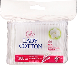 Ватные палочки в полиэтиленовом пакете, 300шт - Lady Cotton — фото N1