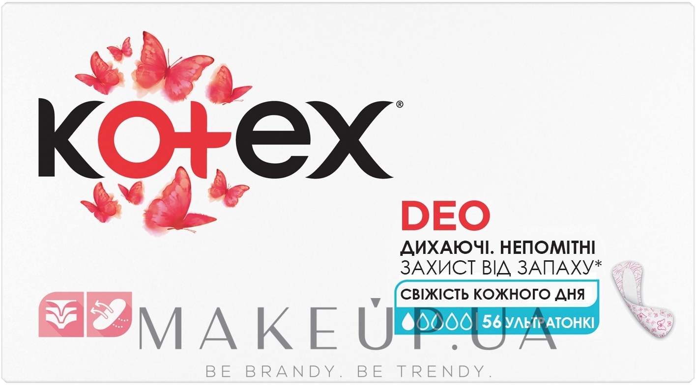 Щоденні гігієнічні прокладки, 56 шт - Kotex Deo Ultraslim — фото 56шт