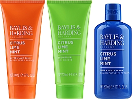 Набір - Baylis & Harding Men's Citrus Lime & Mint Invigoration Shower Trio (sh/gel/300ml + h/b/wash/300ml + ash/balm/200ml) — фото N2