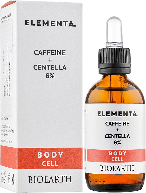 Сироватка для тіла проти целюліту "Кофеїн і центела 6%" - Bioearth Elementa Caffeine Centella 6% — фото N2