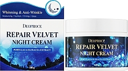 Антивіковий відновлювальний нічний крем для обличчя - Deoproce Moisture Repair Velvet Night Cream — фото N2