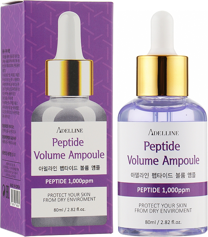Омолоджувальна ампула-сироватка для обличчя з пептидами - Adelline Peptide Volume Ampoule — фото N2