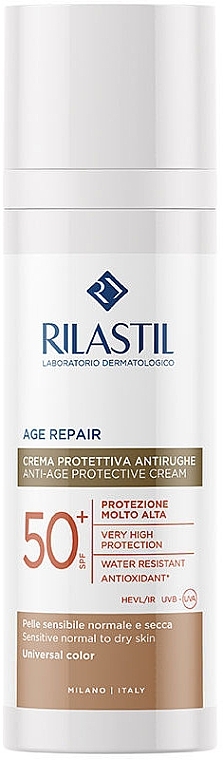 Антивіковий сонцезахисний крем - Rilastil Sun System Age Repair Cream SPF50 Universal Color — фото N1