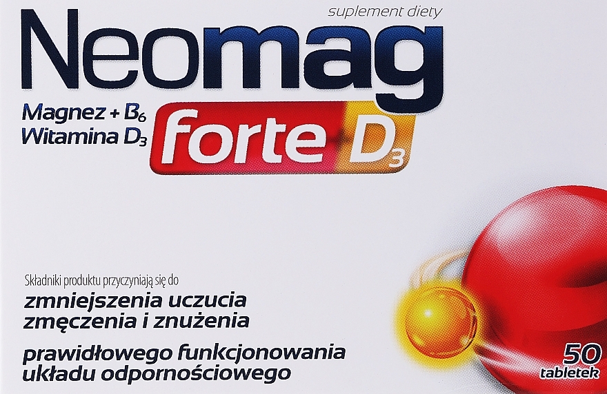 Диетическая добавка в таблетках - Aflofarm NeoMag Forte D3 — фото N1