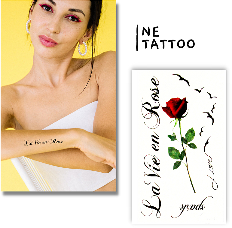 Временные тату "La Vie En Rose" - Ne Tattoo — фото N1