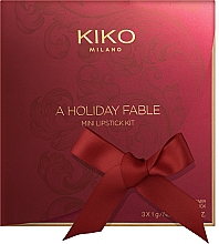 Духи, Парфюмерия, косметика Набор - Kiko Milano A Holiday Fable Mini Lipstick Kit (lipst/3x1g)