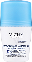 Шариковый дезодорант - Vichy Déodorant Minéral 48h Tolérance Optimale Roll-On — фото N2