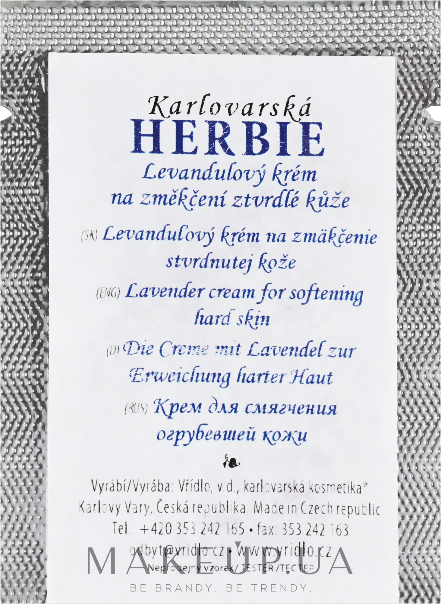 Масажний крем із лавандою - Vridlo Карловарська косметика Herbie (пробник) — фото 5ml
