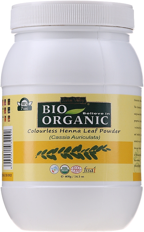 Натуральний безбарвний порошок листя хни - Indus Valley Bio Organic Colourless Henna Leaf Powder — фото N2