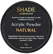 Парфумерія, косметика Акрилова пудра для нігтів - Shade Acrylic Powder Natural