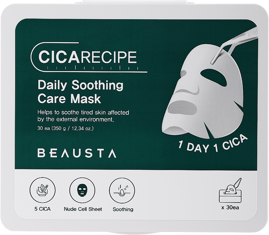 Ежедневная успокаивающая маска для лица - Beausta Cicarecipe Daily Soothing Care Mask — фото N1