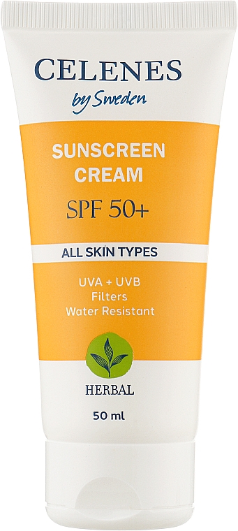 Солнцезащитный растительный крем - Celenes Herbal Sunscreen Cream SPF 50+ UVA/UVB Filtres