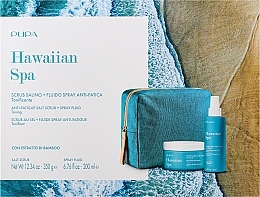 Парфумерія, косметика Набір - Pupa Hawaiian Spa Kit 3 (scrub/350g  + fluid/spray/200ml + bag)