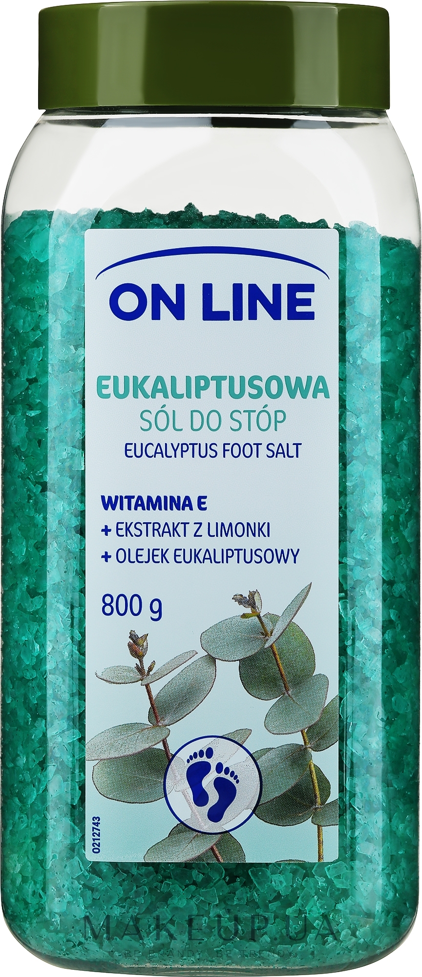 Розслаблювальна сіль для ніг - On Line Eucaliptus Foot Salt — фото 800g